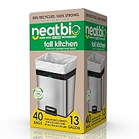 Neat Tall Kitchen 13 Gallon Drawstring Trash Bags - 40 Count - Triple Ply Fortified, Eco-Friendly Garbage Bags