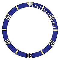 Ewatchparts BEZEL INSERT CERAMIC COMPATIBLE WITH 40MM INVICTA 8926OB 21719 8928OB BLUE GOLD FONT TOP QLY
