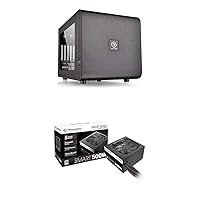 Thermaltake Core V21 SPCC Micro ATX Cube Computer Chassis and White Certified PSU, Continuous Power with 120mm Ultra Quiet Cooling Fan,