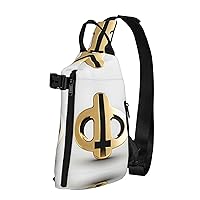 Polyester Fiber Waterproof Waist Bag -Backpack 4 Pocket Compartments Ideal for Outdoor Activities Golden pattern