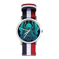 Cthulhu Women's Watch with Braided Band Classic Quartz Strap Watch Fashion Wrist Watch for Men