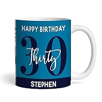 30th Birthday Photo Gift Blue Tea Coffee Cup Personalized Mug |Personalized Birthday Mug | Photo Mug | Picture Mug | Personalized Mug | 30th Birthday | 30 Years Old |Custom Gift