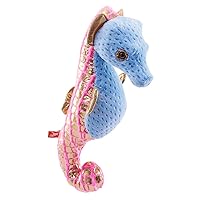 Wild Republic Foilkins, Blue Seahorse, Stuffed Animal, 12 inches, Gift for Kids, Plush Toy, Fill is Spun Recycled Water Bottles