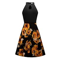 MOQIVGI Womens Halter Neck Floral Casual Summer Dresses Party Sexy Flowy Sundresses
