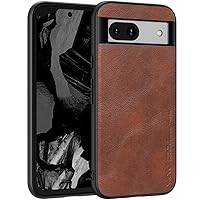 X-level for Google Pixel 8A Case, PU Leather Thin Slim Phone Cover Soft TPU Bumper Shockproof Protective Case for Pixel 8A(Brown)
