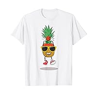 Funny Tropical Fruit Pineapple Basketball Ball Summer Vacay T-Shirt