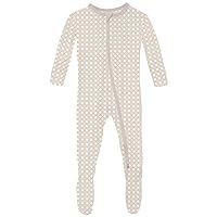 KicKee Print Footies with Zipper, Super Soft One-Piece Jammies, for Babies and Kids, Spring 2