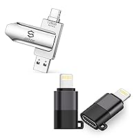 128GB Photo-Stick-iPhone-15-Flash-Drive USB C to USB Lightning Male Adapter for iPhone 14/13/12/11/X/XR/XS/8/7/6/iPad Photo Backup Stick for Photos Videos Contacts