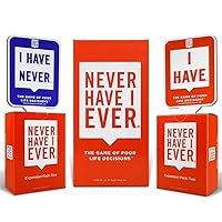 Never Have I Ever Party Card Game Bundle, Classic Edition, 10 Paddles Expansion Pack 1 and 2, Ages 17 and Above