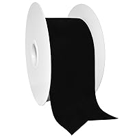Morex Ribbon Nylvalour Velvet Ribbon, Nylon, 4 inches by 11 Yards, Black, Item 01299/10-725, 4