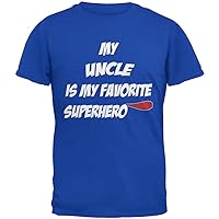 Uncle is My Superhero Royal Adult T-Shirt - Medium
