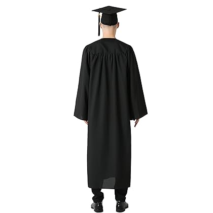 GraduationMall Matte Graduation Gown Cap Tassel Set 2023 for High School and Bachelor