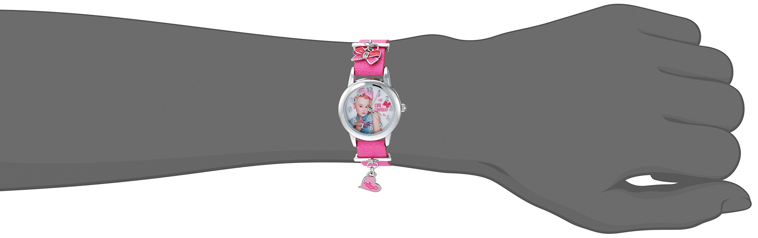 Accutime JoJo Siwa Girls' Analog-Quartz Watch with Leather-Synthetic Strap, Pink, 12 (Model: JOJ5002)
