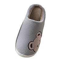 Mens Slippers Wide Width Bear Slippers For Men Winter Warm House Indoor Outdoor Slippers for Men with Arch