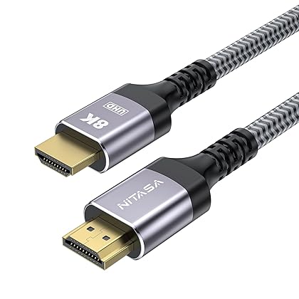 NITASA 8K@60Hz HDMI to HDMI 2.1 Cable 6.6FT,48 Gbps 4K @120Hz Ultra High Speed HDMI Cord Support HDR HDCP2.3,eARC,DTS for Roku Fire TV/Samsung,Vizio,LG PS5/Apple TV/Bose Soundbar Sonos Steam Deck XBOX