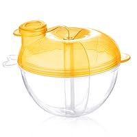 Accmor Baby Formula Dispenser for On-The-Go Feedings, Three-Compartment Non-Spill Formula Container to Go, Snack Milk Powder Dispenser for Traveling with Infant Toddler, Yellow