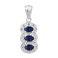 Multi Choice Oval Shape Gemstone 925 Sterling Silver Cluster Accents Pendant Jewelry