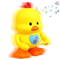 Duck Toy for 3+ Kids, Musical Dancing Duck with Light, Interactive Baby Duck Toy, 5.31x4.7x7.3 Baby Musical Toys for Toddler Boys Girls Preschool Gifts (Random Color)