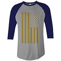 Threadrock Gold American Flag Unisex Raglan T-Shirt