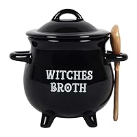 Witches Broth Cauldron Soup Bowl With Broom Spoon (9/18)