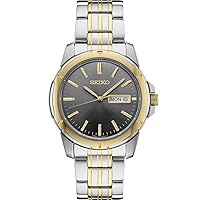 SEIKO Watch for Men - Day/Date Calendar & Luminous Markers, Stainless Steel Case, 100m Water-Resistant