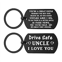 Best Uncle Keychain - Drive Safe Uncle I Love You - Funny Uncle Birthday Gifts, Christmas