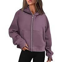 AUTOMET Womens Zip Up Cropped Hoodies Fleece Oversized Sweatshirts Full Zip Jackets Y2k Fall Clothes 2024 Fashion Outfits