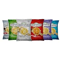 Deep River Snacks Variety Chips Snack Packs – Kosher & Gluten Free Kettle Cooked Potato Chips Snacks Variety Pack of 6 Flavors, 2 Oz (24 Pack)