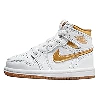 Jordan 1 Retro High Og Toddlers Shoes Size-4 White/Metallic Gold