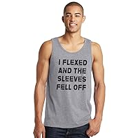 I Flexed and The Sleeves Fell Off - Mens Tank Top Beach Gifts for Guys Birthday, Funny Workout T Shirt Graphic Tee