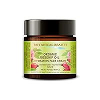 ORGANIC ROSEHIP OIL HYDRATION FACE CREAM for Normal, Dry, Sensitive Skin Moisturized and Nourished 2 Fl. oz. - 60 ml by Botanical Brauty