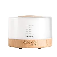 muson Essential Oil Diffuser Sound Machine Combo Diffuser for Aromatherapy Fragrant Oil Cool Mist Humidifier with Natural Sound Music & Warm Night Light, Auto Shutoff, White