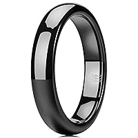 THREE KEYS JEWELRY 2mm 4mm 6mm 8mm Tungsten Wedding Ring for Women Mens Plated Black Polished Band