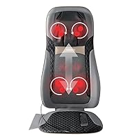 Back Massager with Heat, Shiatsu Elite II Heated Neck and Back Massage Cushion. 3 Different Massage Styles and 3 Massage Zones. Comes with Controller and Chair Straps