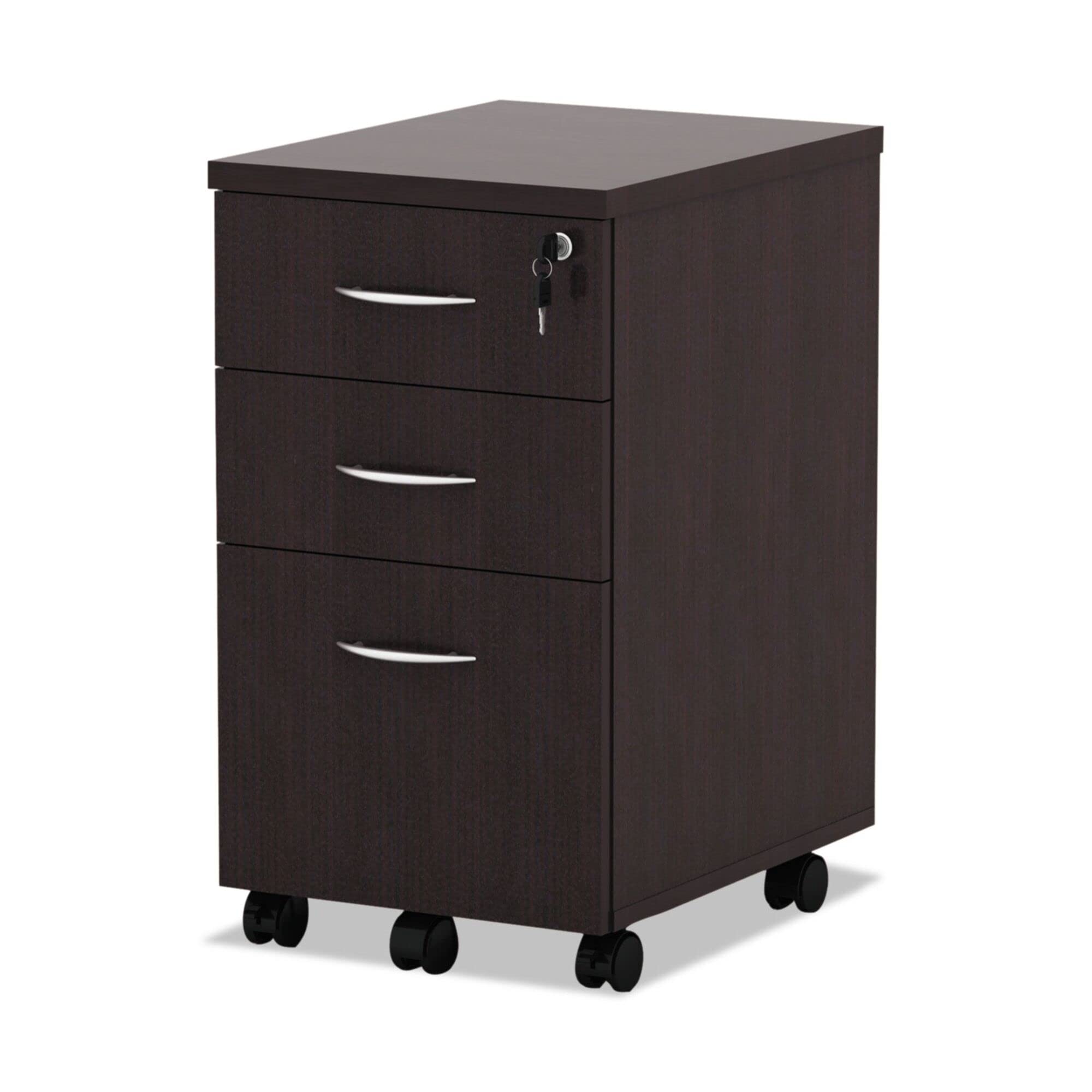 Alera ALEVA572816ES Valencia Series 15.88 in. x 20.5 in. x 23.38 in. Mobile Pedestal Box File Cabinet - Espresso