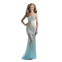 Long Sheer Mermaid Couture Prom and Pageant Dress 4304