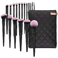 Makeup Brushes 18 Pcs Makeup Kit,Beautiful Black Handle,Foundation Brush Eyeshadow Brush Make up Brushes Set (square bag)