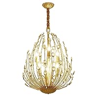 Simple 6-Lights Luxury Lobby Crystal Peacock Chandeliers Creative Wrought Iron Adjustable Ceiling Pendant Lamp Decoration Hotel Restaurant Villa Spiral Staircase Droplight E14 Lighting Device