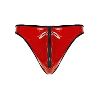 Men's Underwear Sexy T-Back Zipper Front G-string Briefs Elastic Waistband Bulge Pouch Thongs Pantie