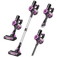 Cordless Vacuum Cleaner, 8-in-1 Stick Vacuum Cleaner with Super Suction, 25Kpa Powerful Suction Vacuum with 45 Mins Runtime Detachable Battery, Vacuum Cleaners for Hardwood Floor Pet Hair，Violet