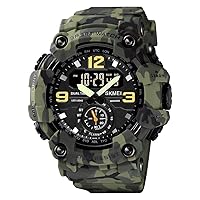 IJAHWRS Men's Watches Multifunctional Sports Outdoor Waterproof Military Watch Shockproof LED Alarm Clock Stopwatch