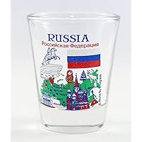 Russia Landmarks and Icons Collage Shot Glass