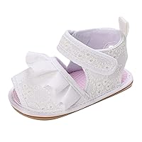 Girls Princess Shoes Kids Ruffle Side Floral Embroidery Dress Shoes for Party Baby Open Toe First Walking Toddle Shoes