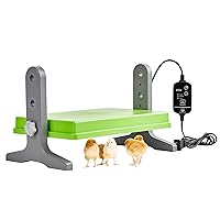 Fuzzy Bird Chick Brooder (12''*8'') Brooder Heater for Chicks Ducks and Birds Incubation Heating Keep Chicks Warm Newly Upgraded Temperature Adjustable Height Adjustable Chick Heating Plate - Green