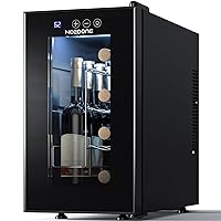 NEEDONE Wine Fridge, 8 Bottle Wine Cooler/Chiller with Wine Rack, Queit Fast Cooling Thermoelectric Wine Cabinet Cellar for Red White Sparkling, Energy Efficient Gifts for Women Men