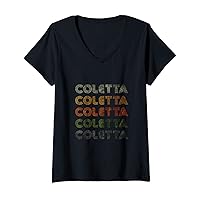 Womens Love Heart Coletta Tee Grunge/Vintage Style Black Coletta V-Neck T-Shirt