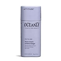 ATTITUDE Oceanly Face Cream Bar, EWG Verified, Plastic-free, Plant and Mineral-Based Ingredients, Vegan and Cruelty-free Beauty Products, PHYTO AGE, Unscented, 0.3 Ounce