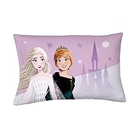 Frozen Elsa & Anna Beauty Silky Satin Standard Pillowcase Cover 20x30 for Hair and Skin, (Official) Disney Product by Franco