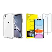 JETech iPhone XR Bumper Case and Tempered Glass Screen Protector Bundle