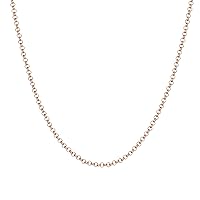 14k Rose and Yellow Gold Filled Rollo Chain Necklace Pendant 16''-18'' Width 1.4 MM (Pink, 18)